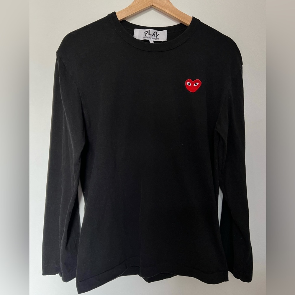 Comme des Garçons Play long-sleeve black shirt (size men’s large)